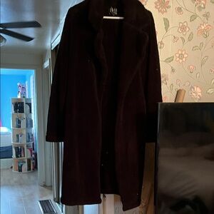 Women's Black Faux-Fur Trench Coat